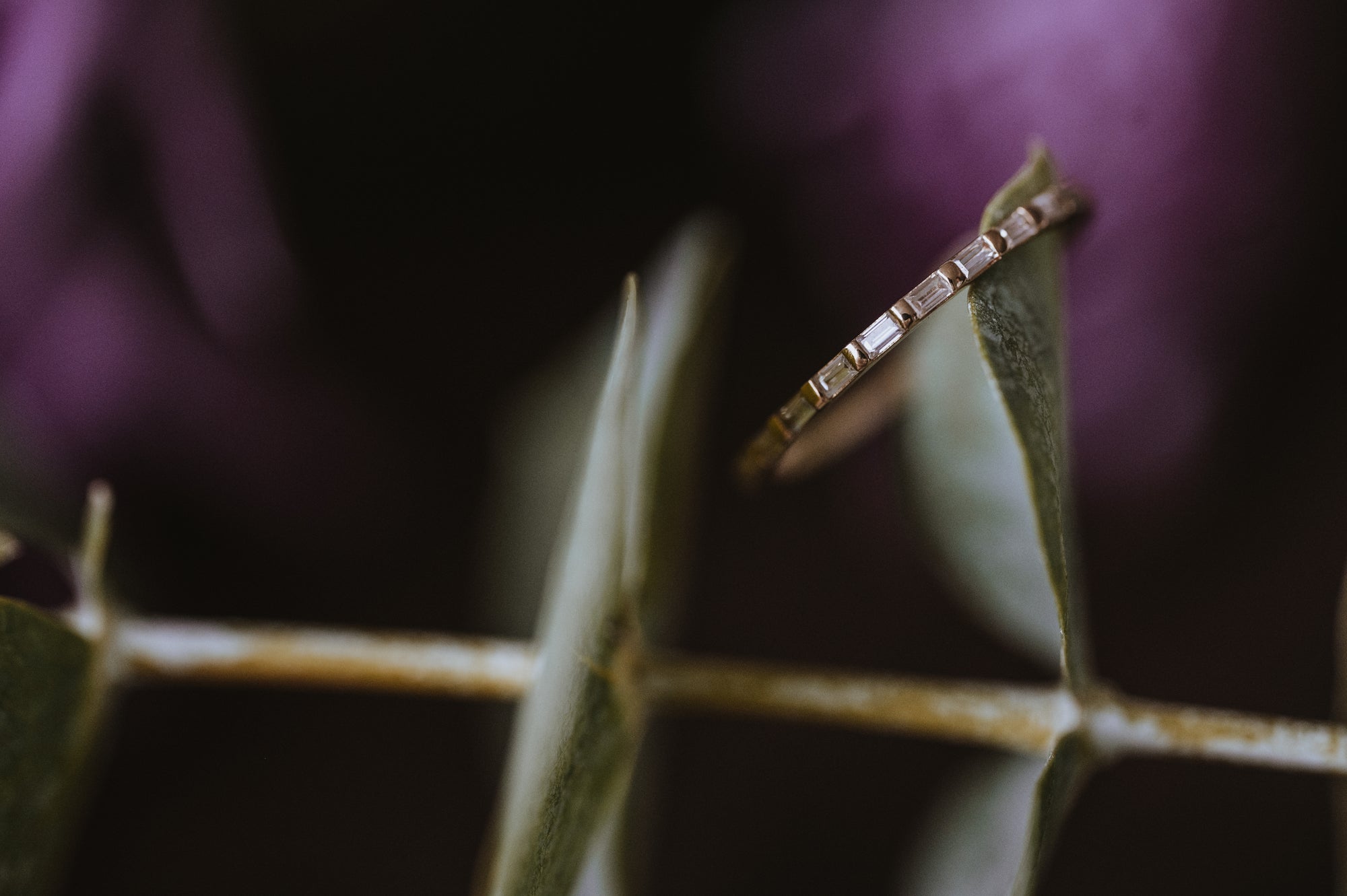Thin Moissanite Baguette Band