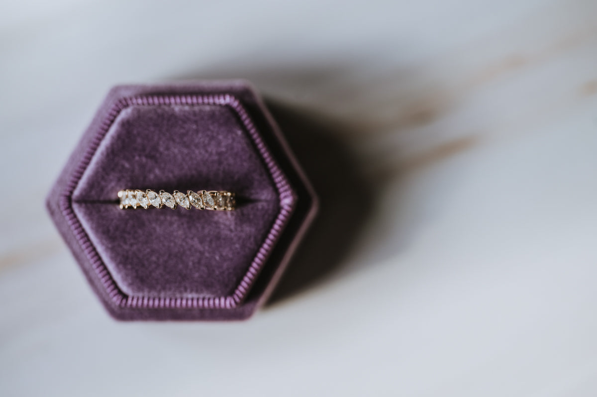 Slanted Marquise Moissanite Band