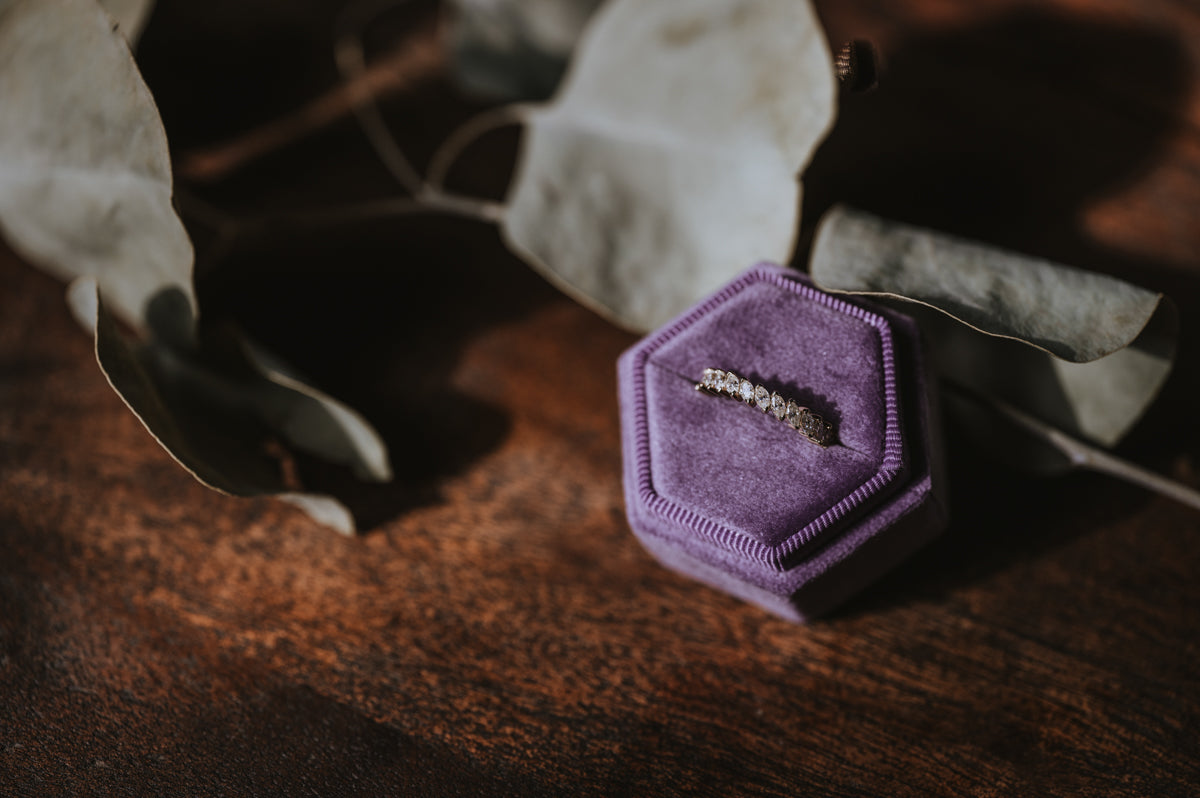 Slanted Marquise Moissanite Band