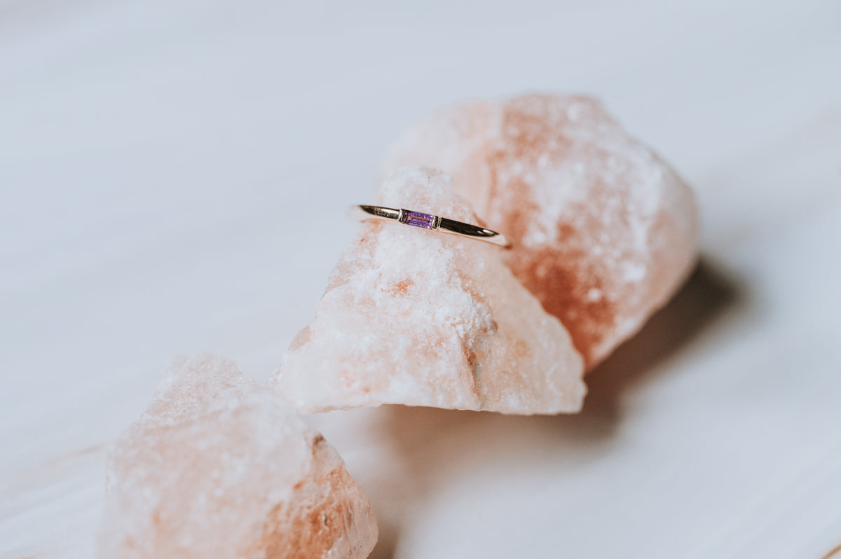 Wisteria Veil | .07 ct Purple Sapphire Baguette Ring