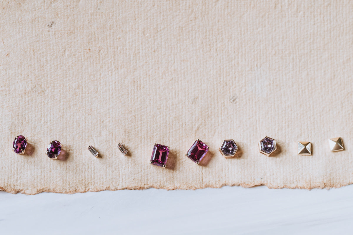The Oval Stud | Amethyst Sapphire Oval Stud Earring - Single