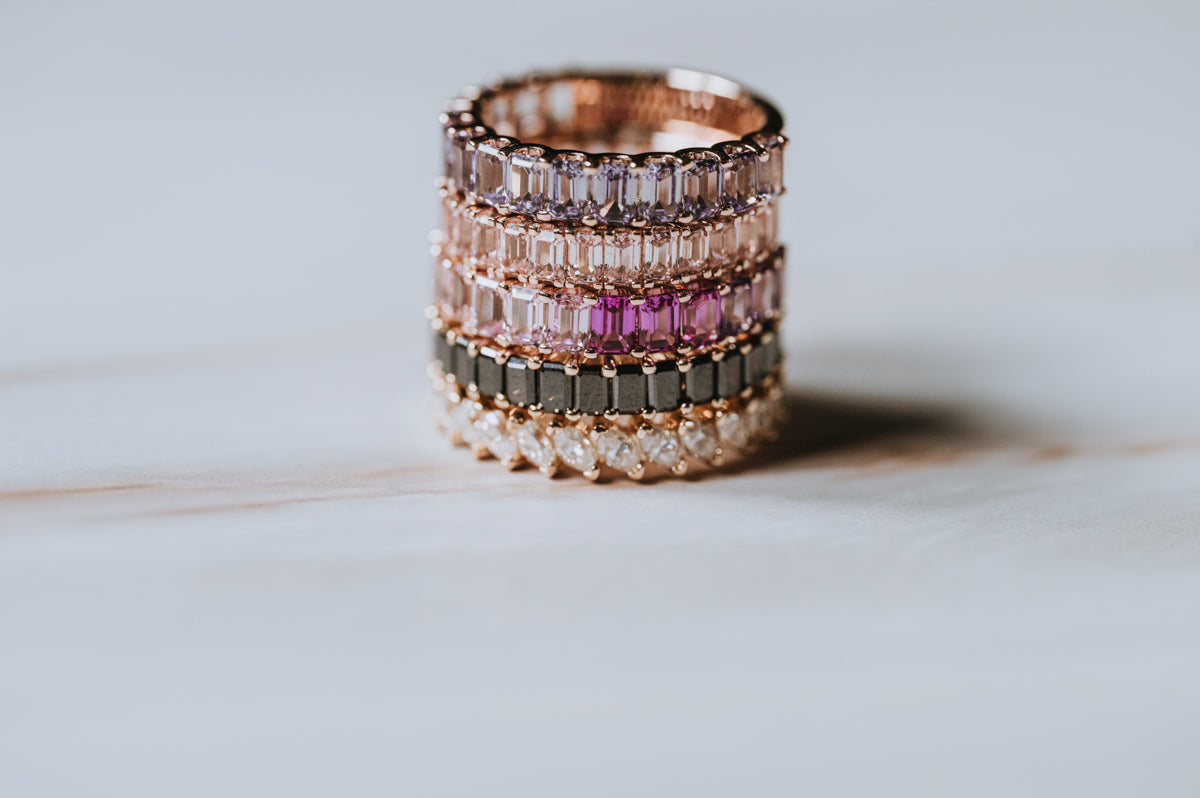 Slanted Marquise Moissanite Band