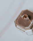 The Markhor | Emerald Cut Champagne Moissanite Ring