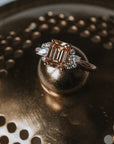 The Markhor | Emerald Cut Champagne Moissanite Ring