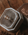 The Markhor | Emerald Cut Champagne Moissanite Ring