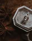 The Markhor | Emerald Cut Champagne Moissanite Ring