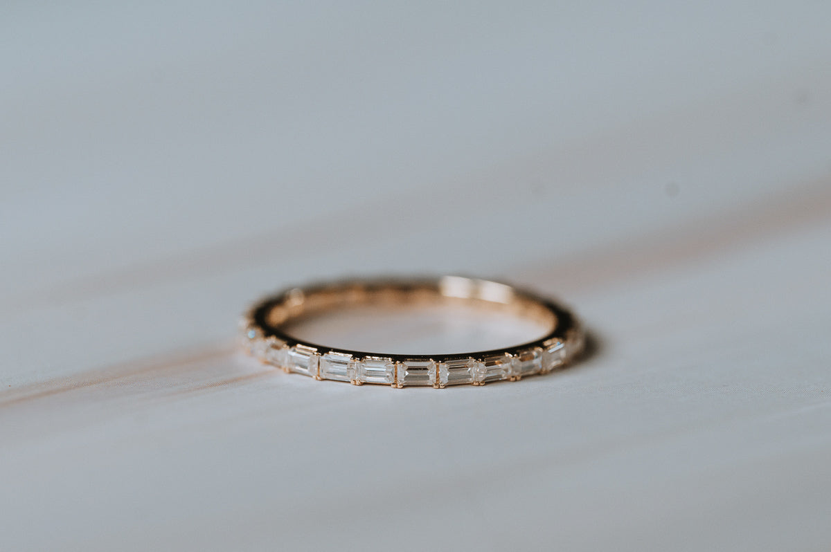 Moissanite Baguette Band
