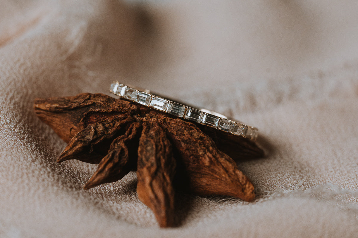 Moissanite Baguette Band