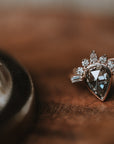 The Amur | Pear Cut Half Sunburst Moissanite Ring
