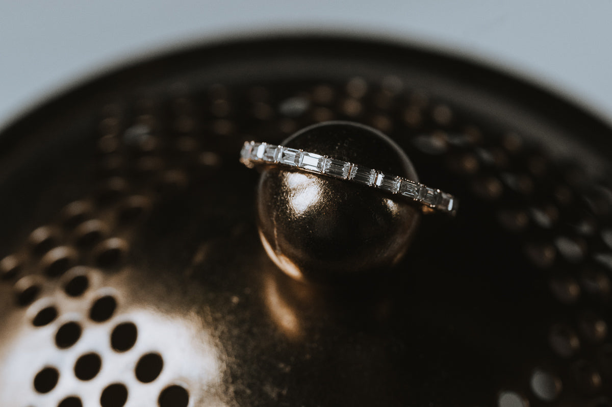 The Baguette Band | 0.65 ct Clear Moissanite Baguette