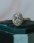 The Leila | Oval Halo Moissanite Ring